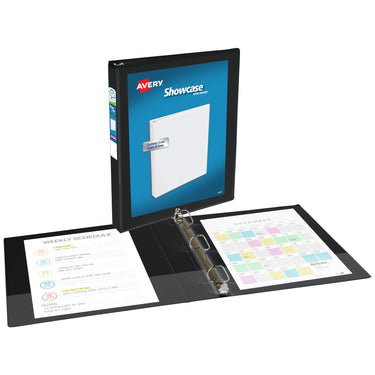 Avery Economy Showcase View 3 Ring Binder, 1 Inch Slant Rings, 1 Black Binder (19600) 1